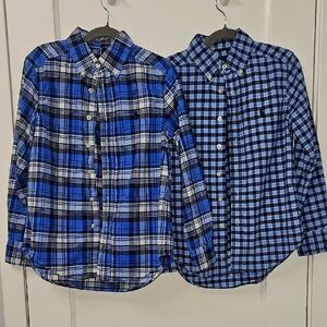 RALPH LAUREN BOYS Blue Plaid Button-Up Shirts